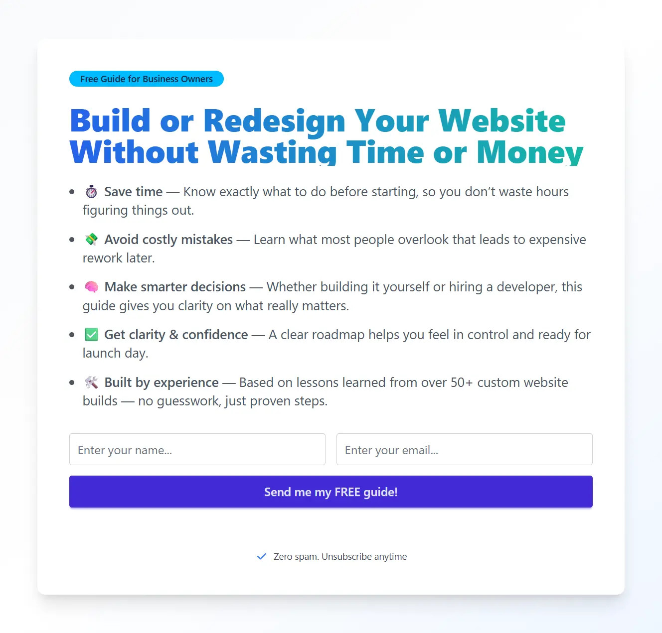 Build email, generate leads, send lead magnet